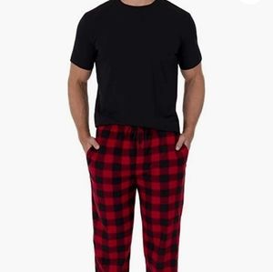 Fruit of the Loom Set Men's Fleece Sleep Pant and Knit Top Sleep Set (XX-Large)